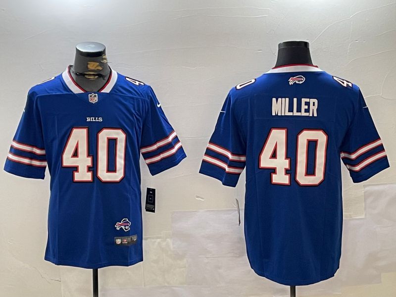 Men Buffalo Bills #40 Miller Blue Second generation 2024 Nike Limited NFL Jersey style 2->buffalo bills->NFL Jersey